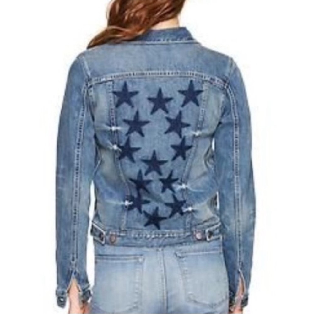 GAP 1969 Blue Denim Jacket‎ XS – Star-Back Graphic Detail